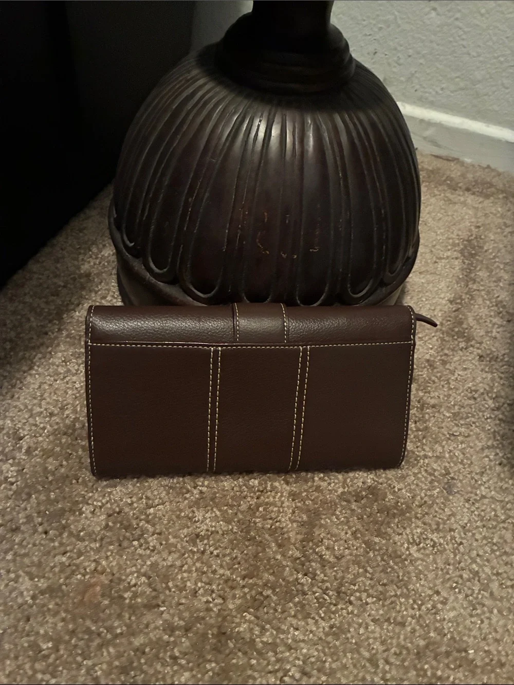 kate spade Brown Leather Men's Wallet with Contrast Stitching